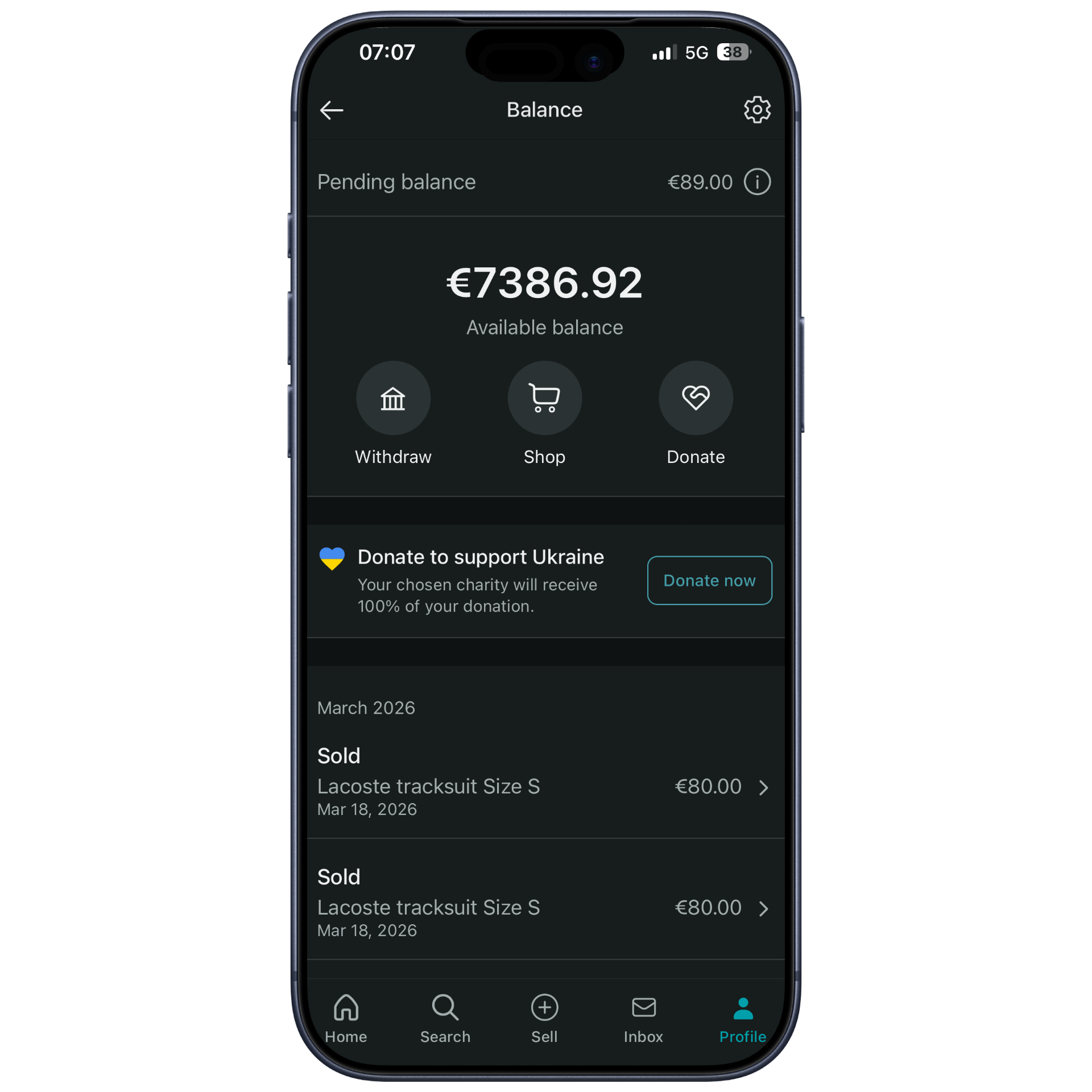 LarpHub Vinted balance simulator